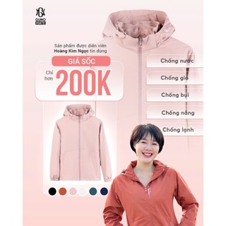 Áo gió nam nữ GUNO trơn lót nỉ có mũ chống nước, chống tia UV phiên bản nâng cấp 24DANU01 - 24DANA02
