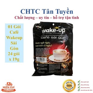 Cafe Wake-up café Sài Gòn Cà phê hoà tan 3 in 1. Gói 456g (24 gói x 19g)