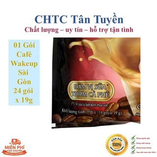 Cafe Wake-up café Sài Gòn Cà phê hoà tan 3 in 1. Gói 456g (24 gói x 19g)