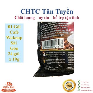 Cafe Wake-up café Sài Gòn Cà phê hoà tan 3 in 1. Gói 456g (24 gói x 19g)