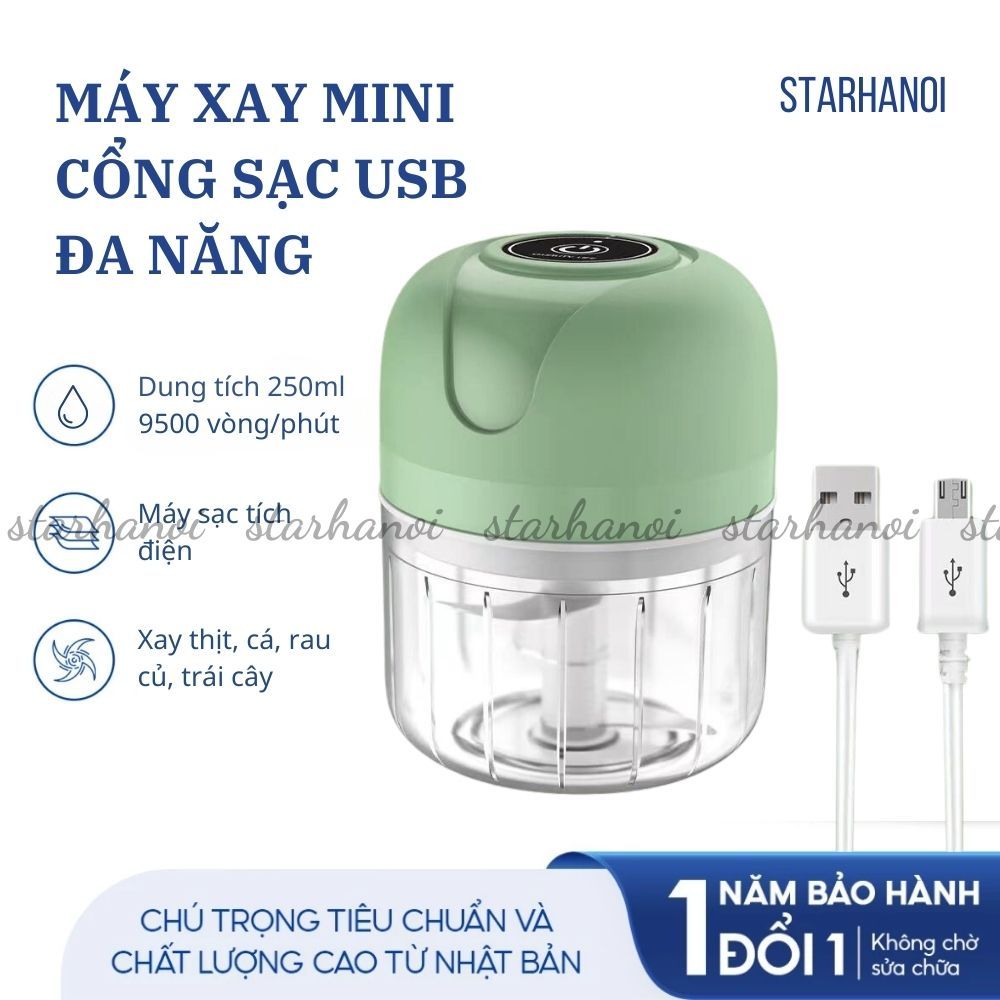 Máy Xay Mini Đa Năng Xay Thực Phẩm Tỏi Ớt Thịt Cối Xay Cầm Tay Sạc Điện Siêu Tiết Kiệm