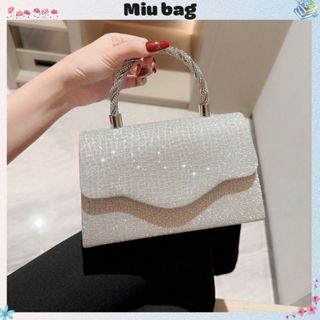  Túi xách nữ MIUBAG quai xách xoắn đeo chéo đi tiệc đi chơi da pu vân rắn kim sa bling lấp lánh hàng quảng châu MS-65 