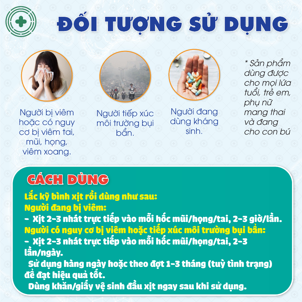 Bào Tử Lợi Khuẩn LIVESPO NAVAX Giúp Giảm Sổ Mũi, Nghẹt Mũi, Viêm Tai Mũi Họng Viêm, Xoang (Bình xịt Kim Loại 30ml)