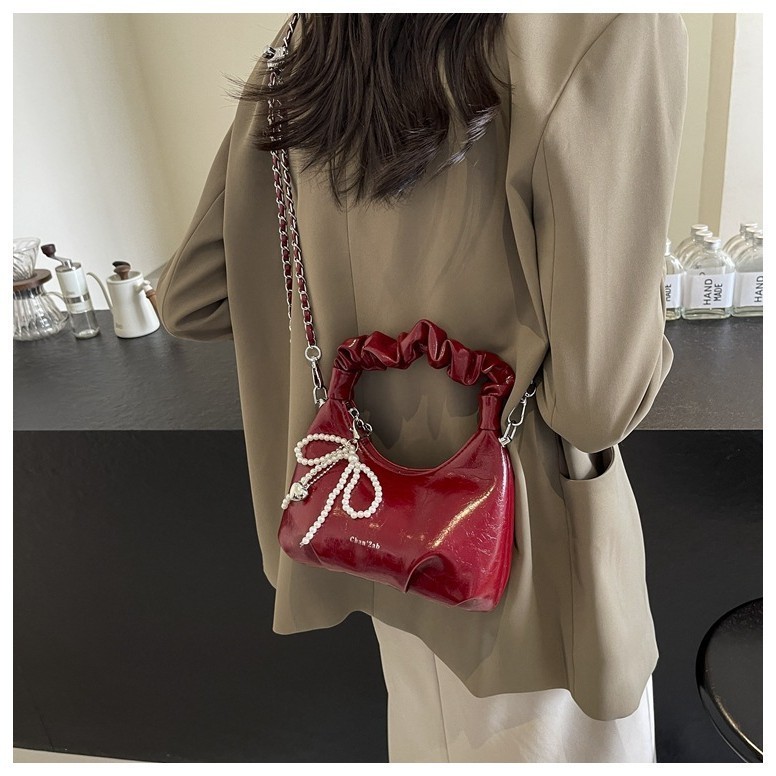 Túi xách nữ đeo chéo túi cầm tay quai nhúm tặng kèm móc gấu size 19 vừa điện thoại - HT132