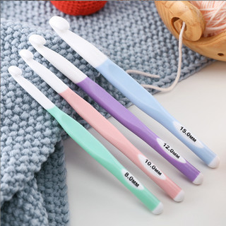  Kim móc len sợi to Kim móc nhựa ABS cán dài móc len nhung đũa sợi to 