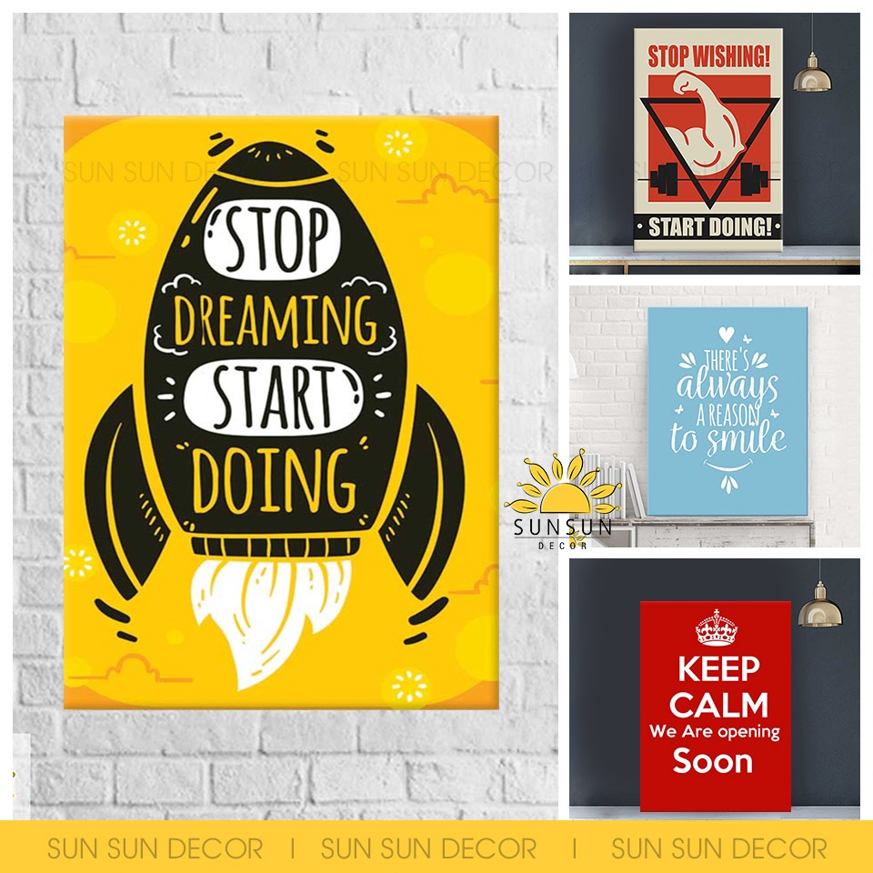 Tranh cổ động treo văn phòng, tranh động lực treo phòng làm việc slogan nhiều mẫu I DL10