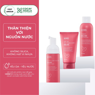 Combo Tẩy Tế Bào Chết, Sữa rửa mặt, Toner Đậu Đỏ Việt Nam 2in1 Cocayhoala, Cấp Ẩm Dưỡng Da  - 150g