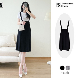 Chân váy yếm cho nữ dáng dài, thiết kế hai lớp, có khóa sườn bên hông Twenty.Five N345