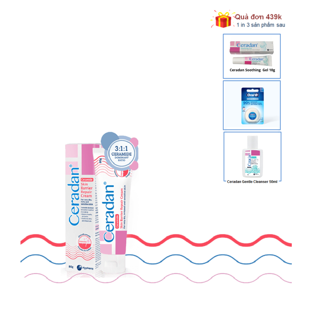 Kem dưỡng ẩm Ceradan Skin Barrier Repair Cream 10g/ 30g/ 80g (date 02/2028)