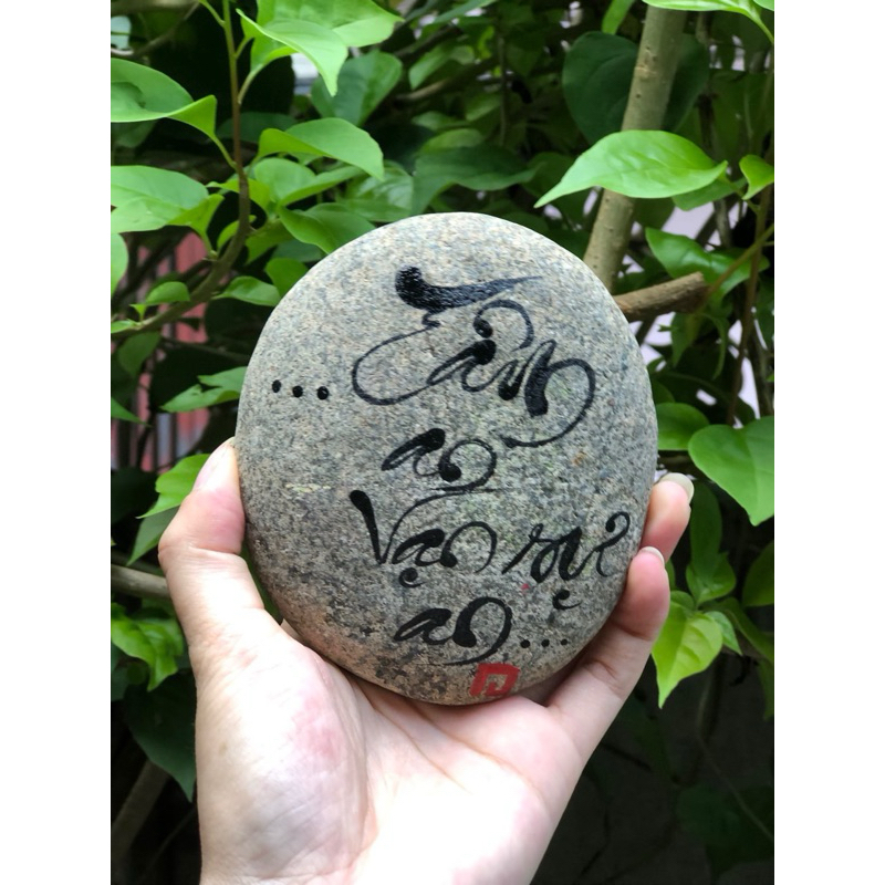 Tranh đá cuội Tâm an vạn sự an size 7-9 cm cuội xinh shop
