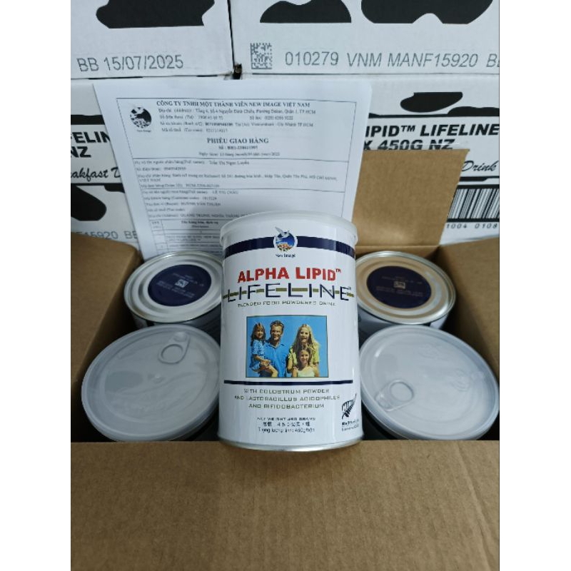 [ kèm hóa đơn ] Sữa non Alpha Lipid lifeline nhập khẩu New Zealand 450g/lon.