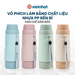 Phích nước giữ nhiệt - Bình đựng nước cầm tay 450ml lõi thủy tinh tiện dụng. Phích giữ ấm cao cấp