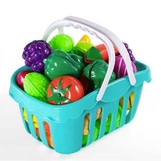 Hộp đồ chơi cắt hoa quả, rau củ bằng nhựa 30 chi tiết kèm giỏ đựng