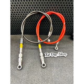 dây dầu hel đầu inox - gắn heo 2pis chuẩn form - dây hel đen hoặc đỏ