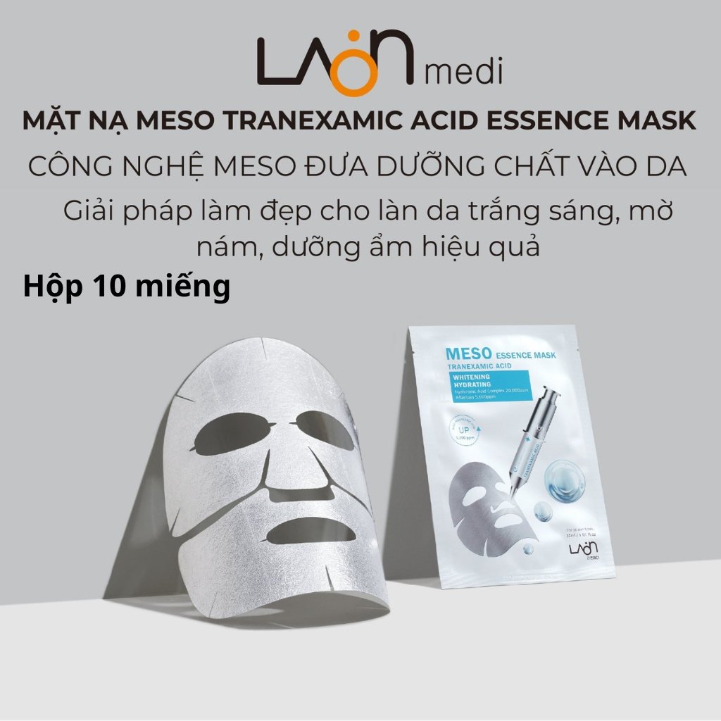 ( Hộp 10 Miếng ) Mặt Nạ Bạc Trắng Da, Giảm nám Tàn Nhang, Cấp Ẩm LAONMEDI MESO TRANEXAMIC ACID ESSENCE MASK