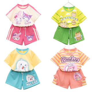  Bộ thun cotton tay cộc dành cho bé gái size từ 11kg đến 21kg - Mebena 