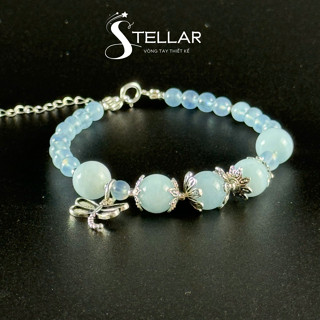 Vòng tay Bạc S925 Đá Aquamariine Viviana Stellar Xanh dương tự nhiên cho mệnh Thủy - Mộc - Phong thuỷ.