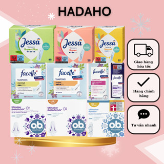 (Che Tên) Băng Vệ Sinh Tampon Jessa / Facelle- Băng Vệ Sinh Dạng Nút, Tin Khi Tắm Biển, Thể Thao-Đức