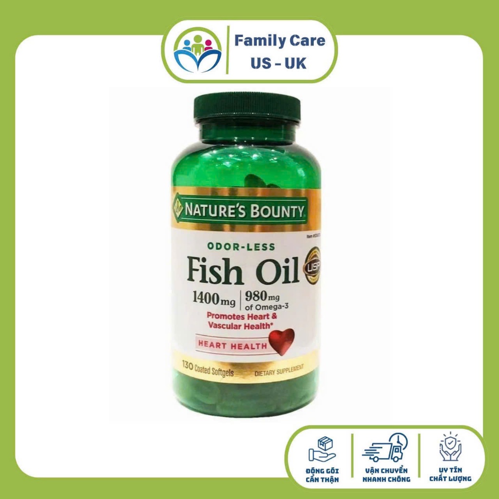 Viên uống dầu cá Fish Oil Nature Bounty 1400mg 130 viên
