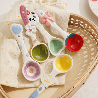  Thìa ăn cơm Thìa sứ hoạ tiết ngộ nghĩnh siêu xinh Muỗng ăn cơm dễ thương Muỗng sứ cao cấp 