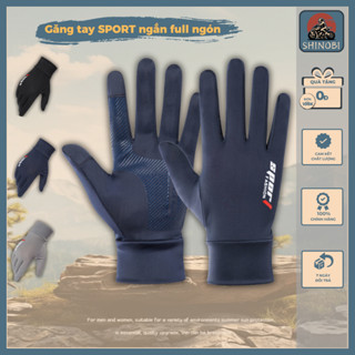 Găng tay chống nắng nam nữ ngắn xỏ full ngón, Chất lụa băng co giãn thoải mái khi lái xe đi phượt, đi đường dài SHINOBI