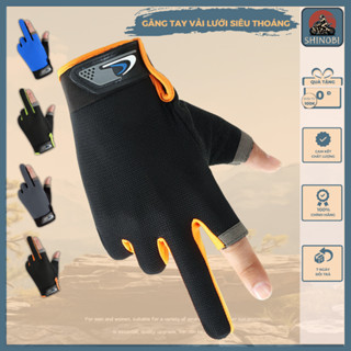 Găng tay chống nắng nam nữ, thiết kế hở ngón, vân cao su chống trượt tiện lợi khi đi câu cá, đi phượt, đi xe máy SHINOBI