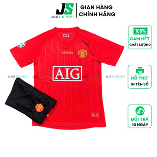 Bộ quần áo bóng đá Manchester United 2008 đỏ - In tên số theo yêu cầu - Đồ đá banh MU nam nữ cao cấp JUSI SPORT JS58