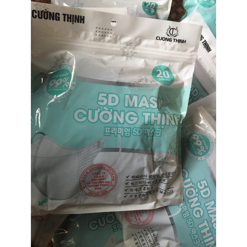 Combo 300 cái khẩu trang 5d nhà Cường Thịnh tặng thêm 40 cái.