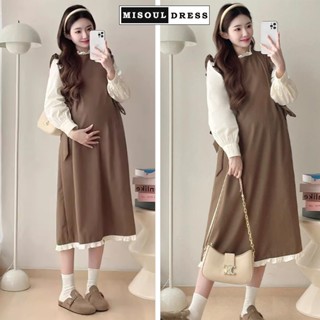 Váy bầu babydoll dài tay X11 thiết kế mặc mùa thu đông - Đầm bầu free size chất nỉ da cá dày dặn mặc đi làm đi chơi