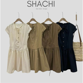 Váy chữ A cổ nơ dáng xòe tiểu thư  C7 SHACHI