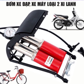  Bơm đạp chân mini 2 ống bơm xe đạp xe Máy Ô Tô Bơm Phao Bóng  Bằng Chân Mini Tiện Dụng 