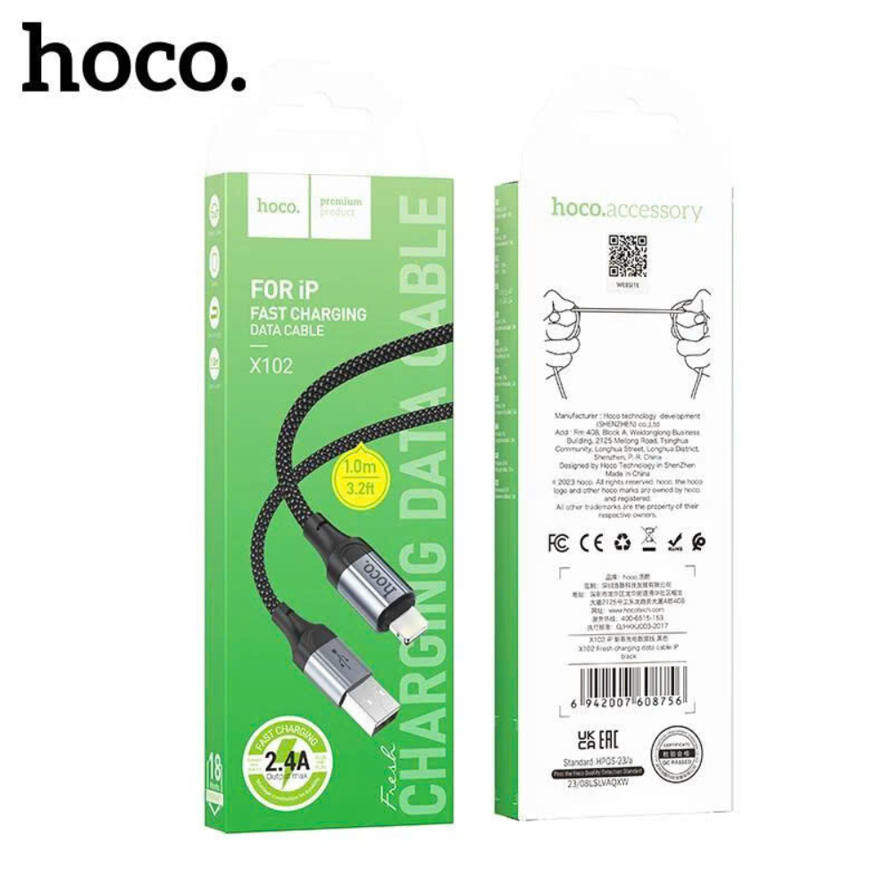 Dây sạc nhanh Hoco,cáp sạc bọc dù chính hãng cho điện thoại phone 6-14 cổng usb truyền dữ liệu thiết kế dây dù | BigBuy360 - bigbuy360.vn