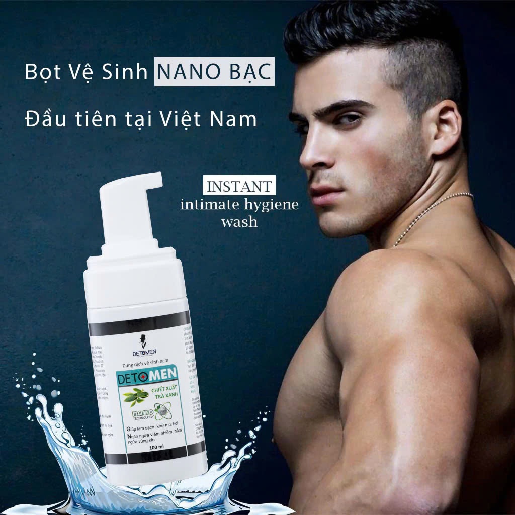 Dung Dịch Vệ Sinh Nam Detomen Nano Bạc Hương Bạc Hà Ngăn Ngừa Mùi Hiệu Quả 100ml | Detomen.Storee
