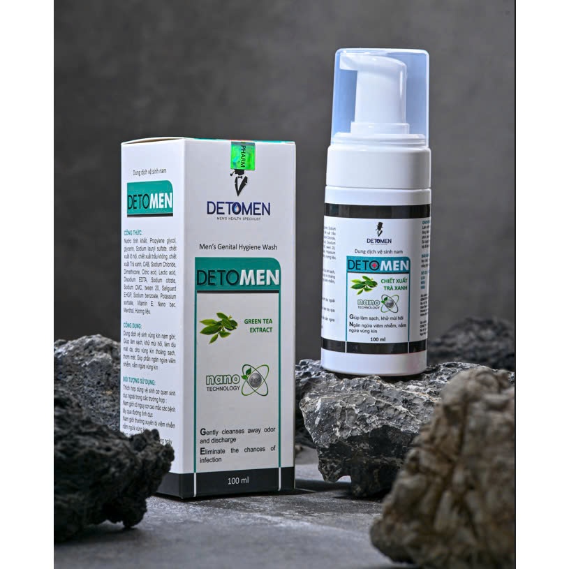 Dung Dịch Vệ Sinh Nam Detomen Nano Bạc Hương Bạc Hà Ngăn Ngừa Mùi Hiệu Quả 100ml | Detomen.Storee