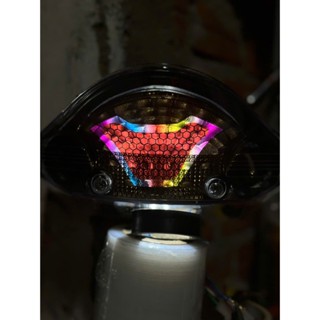 Đèn hậu sirius mica 7 màu kèm bóng audi_hiệu ứng stop f1 gắn cho sirius 50-110