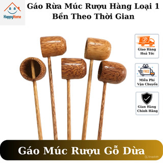 Gáo múc rượu gỗ dừa cao cấp, gáo dừa múc rượu hàng loại 1 dày dặn bền theo thời gian