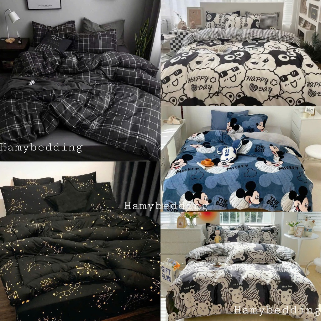 Bộ 5 món ga gối và chăn phao poly cotton mền trần bông dày , mềm êm được chọn mẫu , đủ kích thước