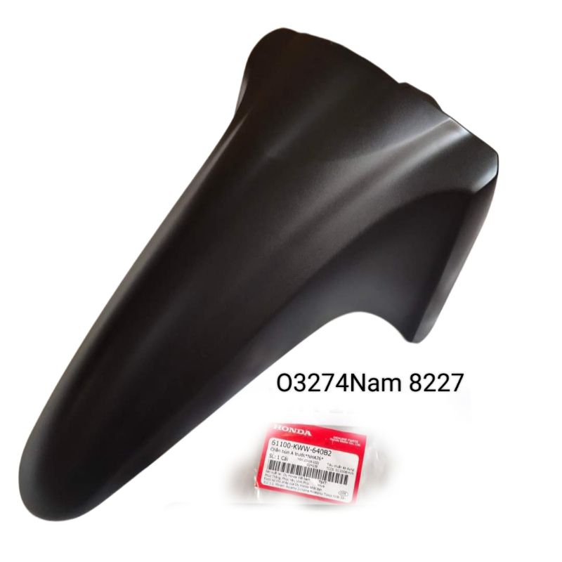 Nhựa chữ A, dè chắn bùn trước WAVE A, Alpha 110 đen mờ, nhám zin