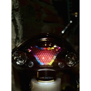 Đèn hậu sirius audi  mica 7 màu kèm bóng audi_hiệu ứng stop f1 gắn cho sirius 50-110