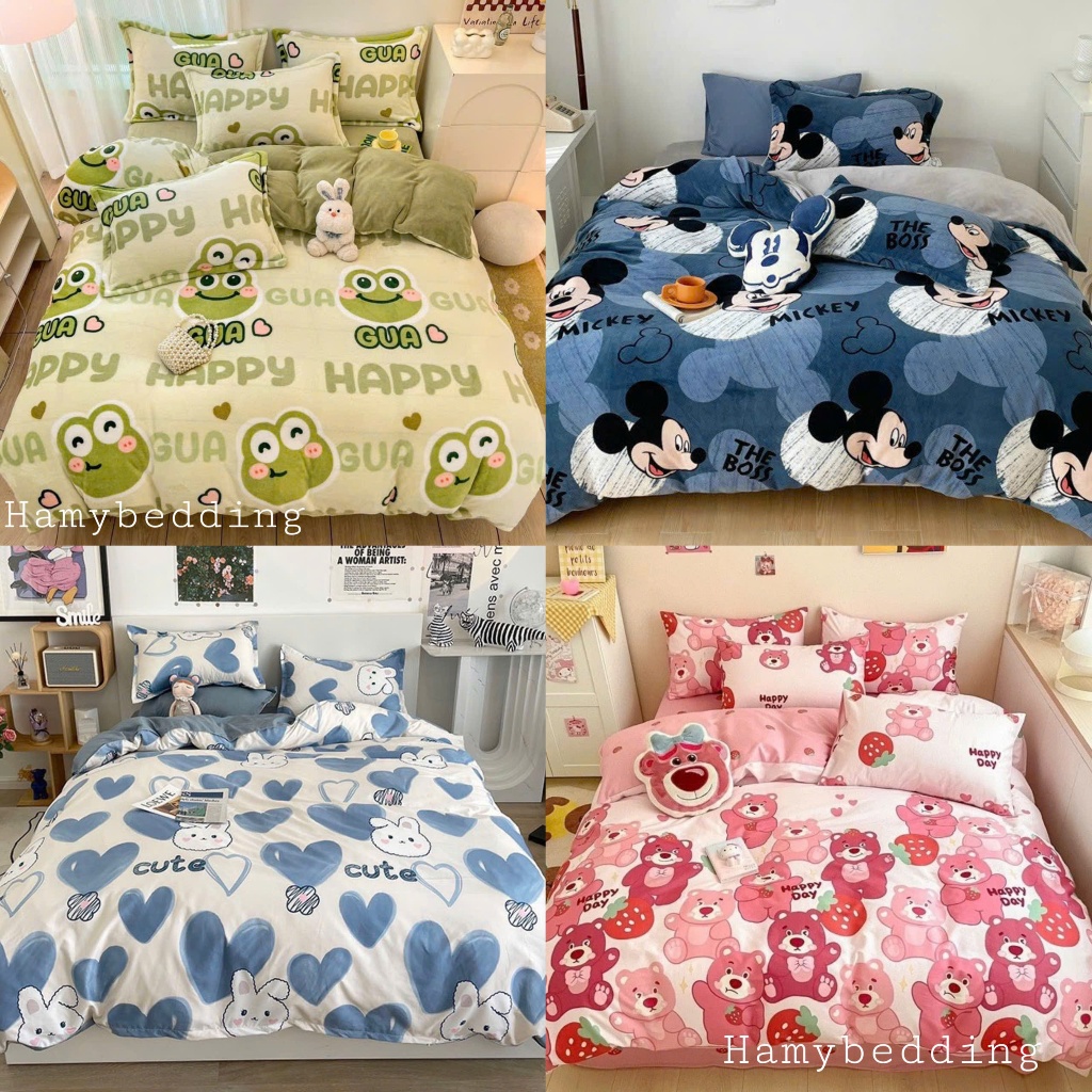 Set 5 món chăn phao sẵn ruột ga gối kèm ôm cotton poly ,chăn mền đẹp êm ái ,được chọn mẫu