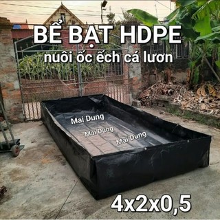 Bể bạt nuôi ốc ếch cá HDPE 2x1x0,5 - loại 5 dem