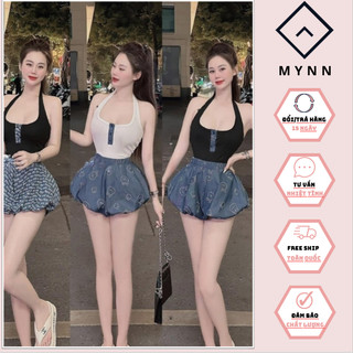 Sét đồ nữ, áo tăm phối quần Jean bí 2 lớp siêu xinh