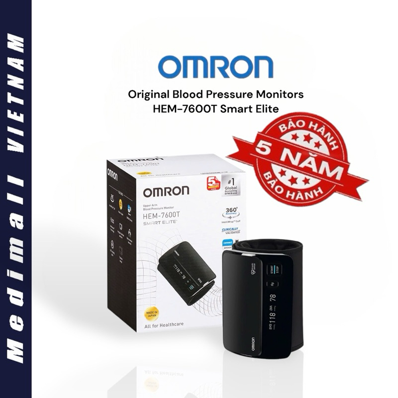 Máy đo huyết áp thông minh xoay 360 độ OMRON Smart Elite HEM-7600T chính hãng
