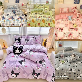Bộ ga trải giường và vỏ gối chăn phao trần bông 5 món cotton poly , được chọn mẫu , đủ kích thước