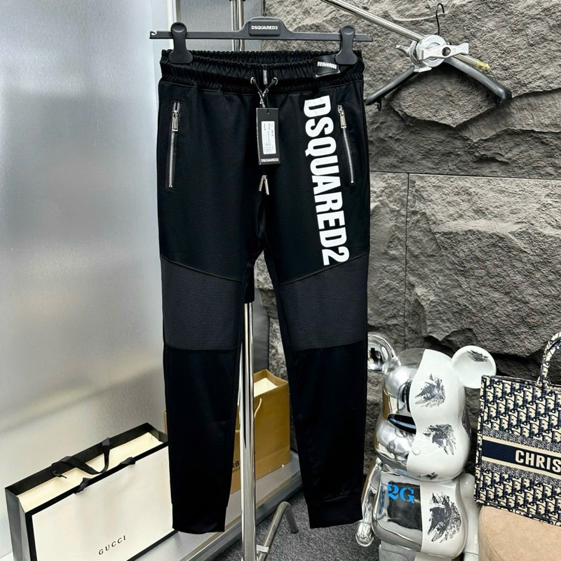  Quần jogger dài nam DSQ nỉ umi in chữ Dsq2 dọc đùi túi khoá phối gối Hình Phản quang Phong Cách Trẻ Chung Boy Phố 