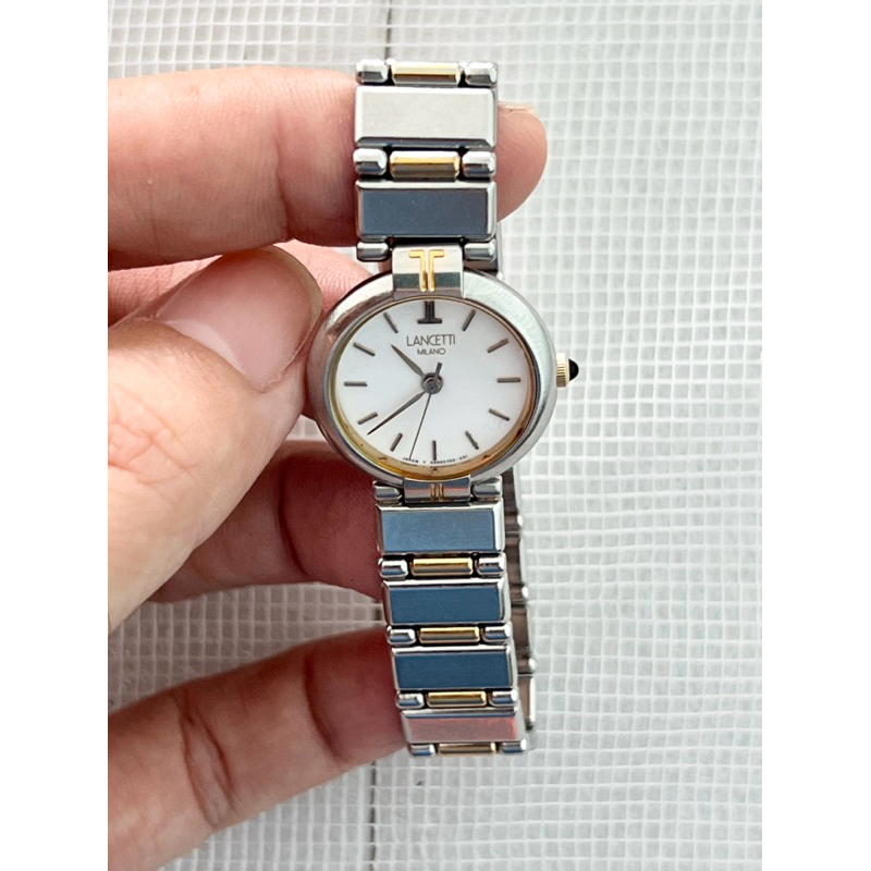 Đồng hồ nữ hiệu dây demi nhỏ xinh máy pin 2hand - Lancetti mỏng- size mặt 22mm, size tay 15cm