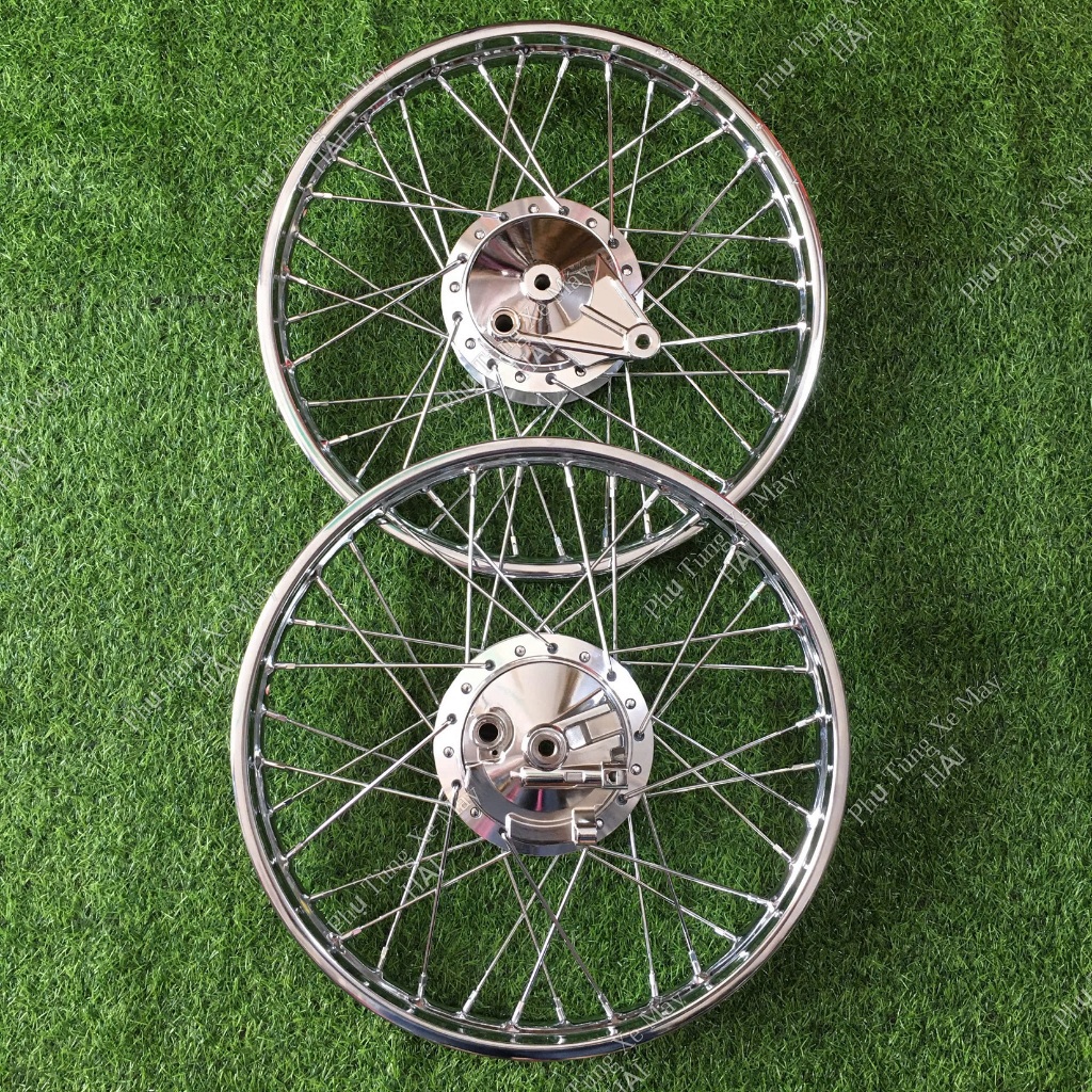 Bánh Căm WAVE DREAM 2 Đùm Trước Sau, Đùm Mạ CROM Căm Mạ CROM YAGUSO Niềng Sắt GOSHI HTH1168 MSPX 48