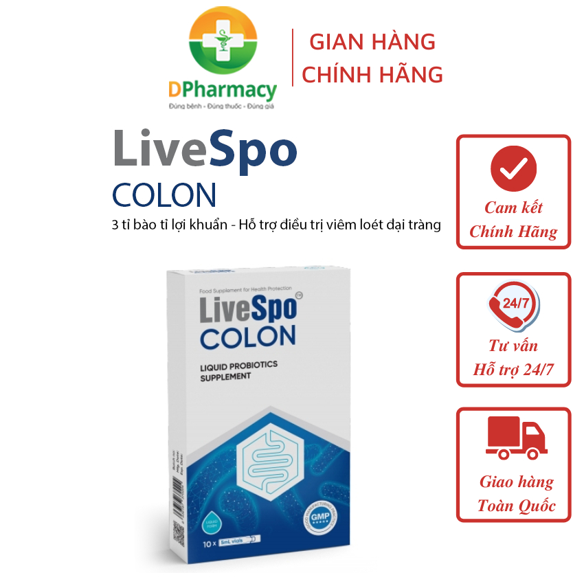 LiveSpo Colon-Men vi sinh chứa bào tử lợi khuẩn dùng cho Viêm Đại Tràng, Tiêu chảy, Táo bón