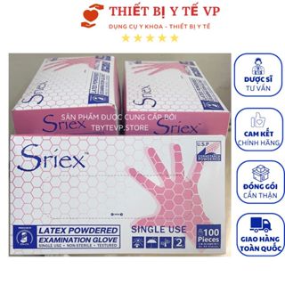 Găng Tay Y Tế LATEX SRIEX Có Bột (Thái Lan) (Hộp 50 đôi)