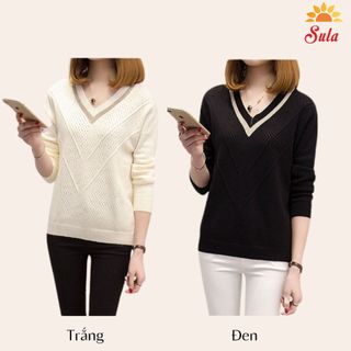 Áo len nữ SULA đẹp cổ V cách điệu